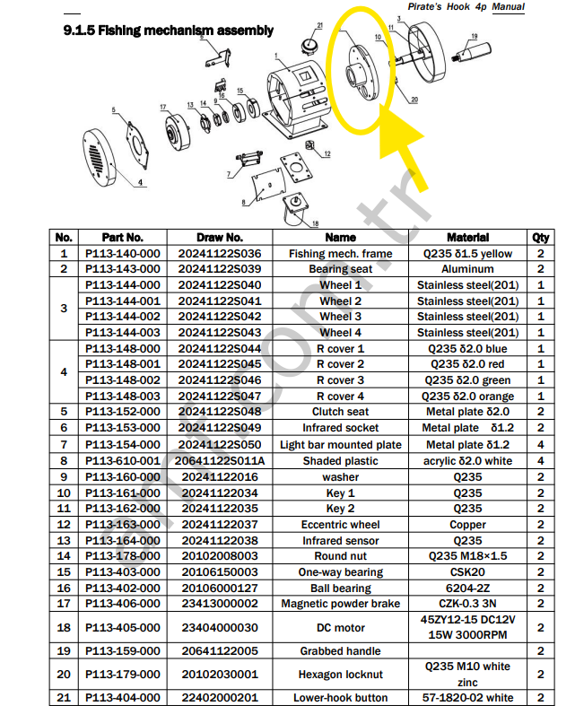 Bearing Seat_P113-143-000/20241122S039 Pirates Hook, Olta İçi Alüminyum Döküm,  Rulman Tutucu