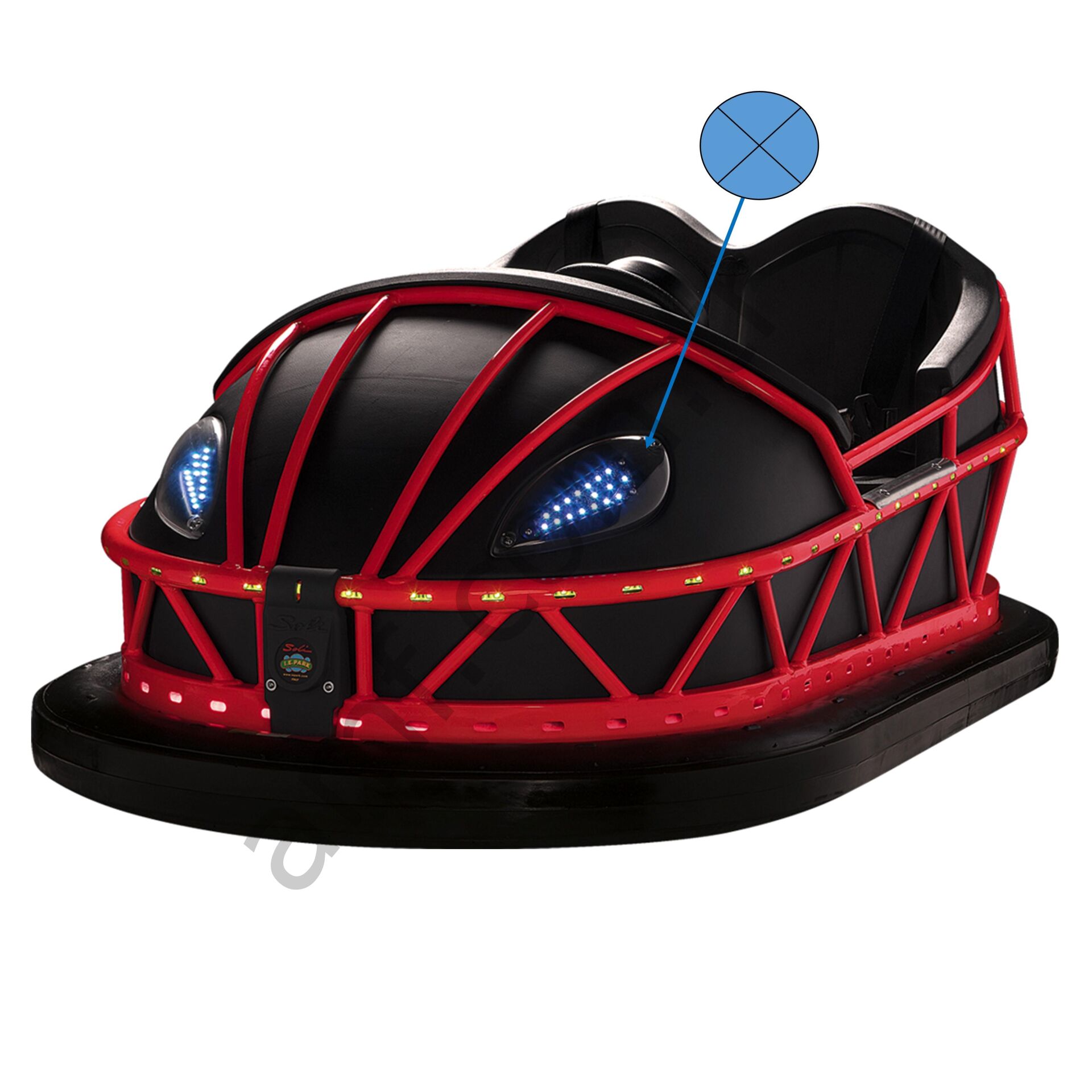 Mid Nk1 Front Light Cover Left Hand İepark Bumper Cars, Orta Boy Nk1 Model Ön Far Koruma Camı Sol Taraf