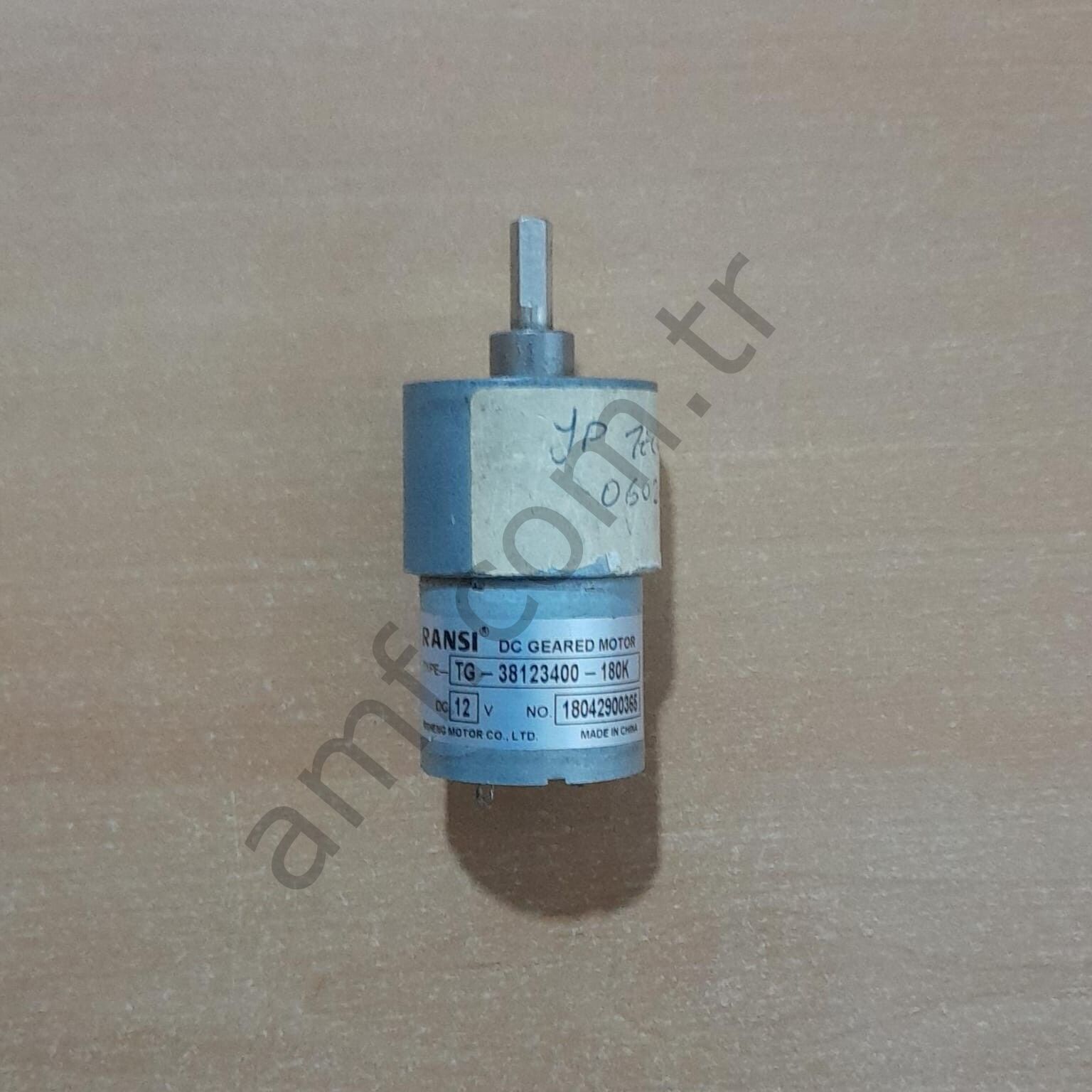 Gear&Motor 12v 14rpm_TG-38123400-180K_Kullanılmış Amber Bus, X, Redüktörlü Motor, 37mm , Şaft 6mm