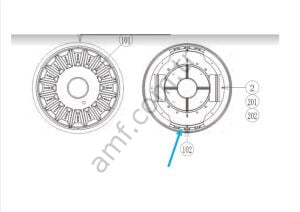 Double Spin, Assy Led White Rg 40mm_DB-6001UK Double Spin, 40mm Led Kart