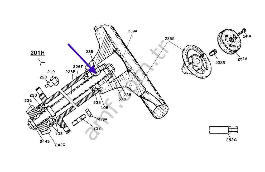 Key_235 Çarpışan Araba, Büyük Boy, Direksiyon Mil Kaması