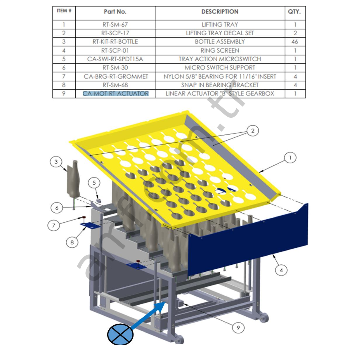 Ring Toss, _Lineer Actuator_CA-MOT-RT-ACTUATOR Ring Toss, Şişe Platform Kaldırma Redüktörlü Motoru