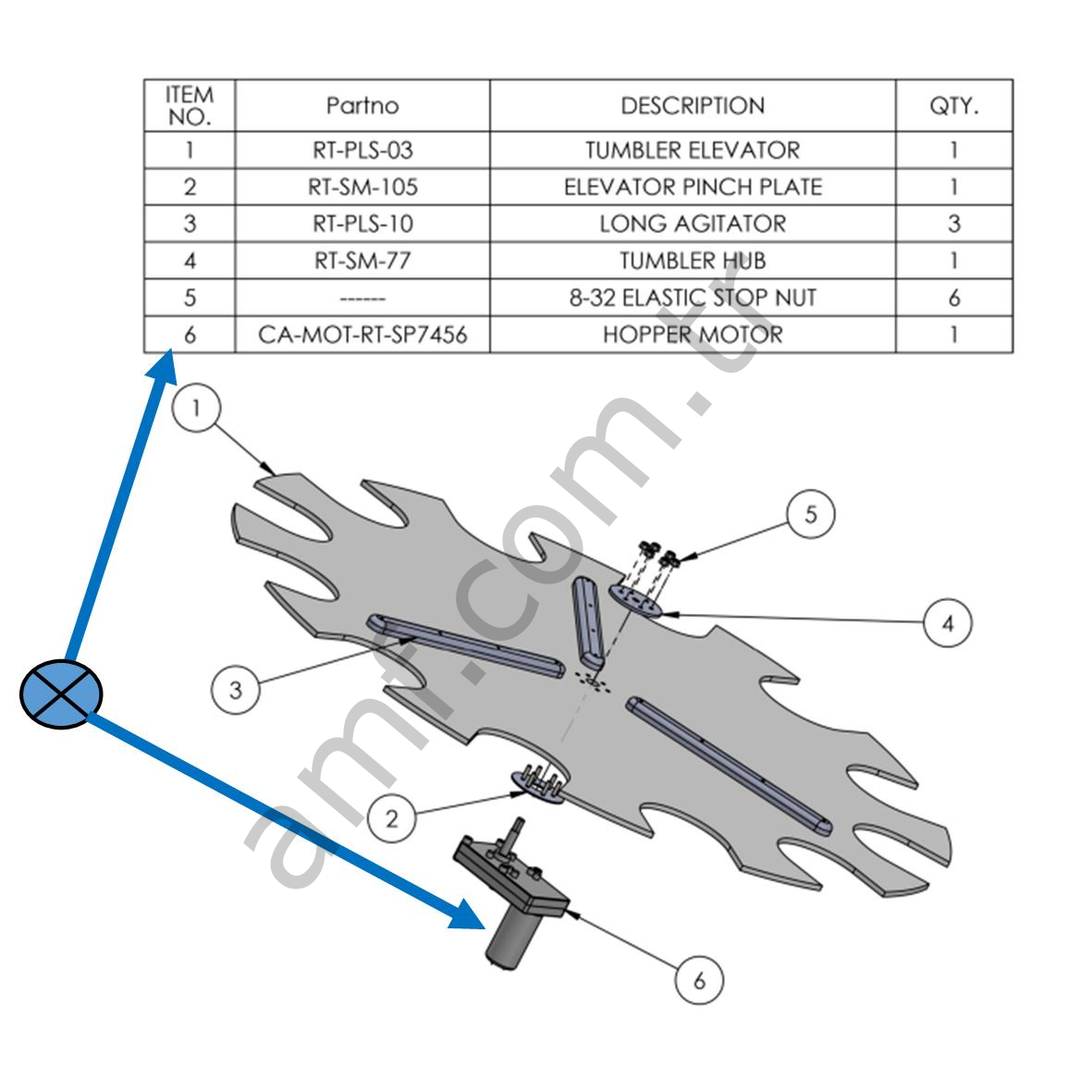 Ring Toss Hopper Gear Motor_CA-MOT-RT-SP7456 Ring Toss, Halka Asansör Motoru 12Volt 10Rpm
