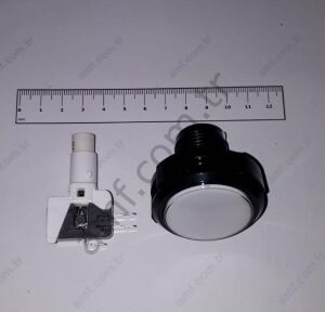 Push Button White 46mm, Flat Amber Bus, Buton, Beyaz, Düz, Çap 46 mm