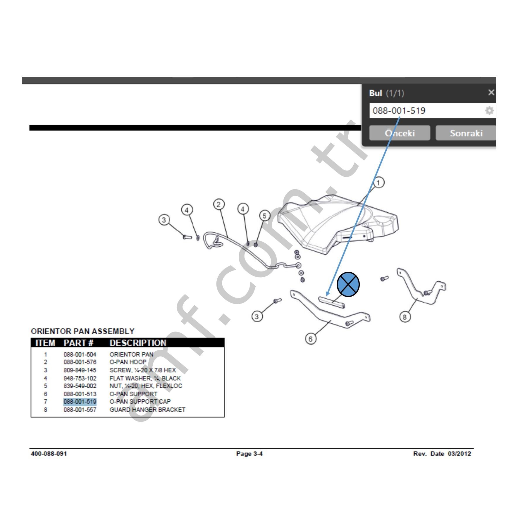 EDGE O-Pan Support Cap __ 088001519 Edge Distribütör Çanak Boynuz Lastiği