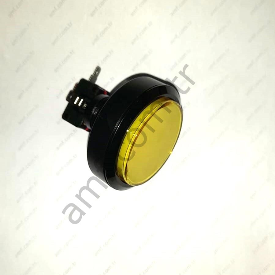 60mm Çap, Düz, Push Button, Sarı, Sviç Dahil