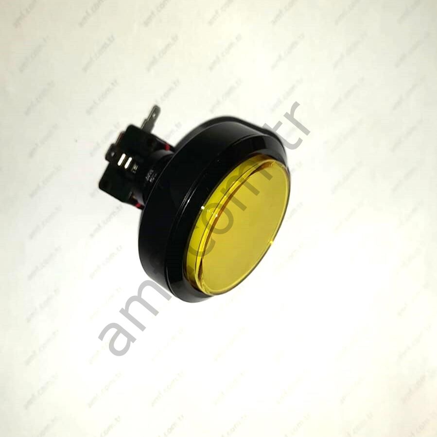 60mm Çap, Düz, Push Button, Sarı, Sviç Dahil