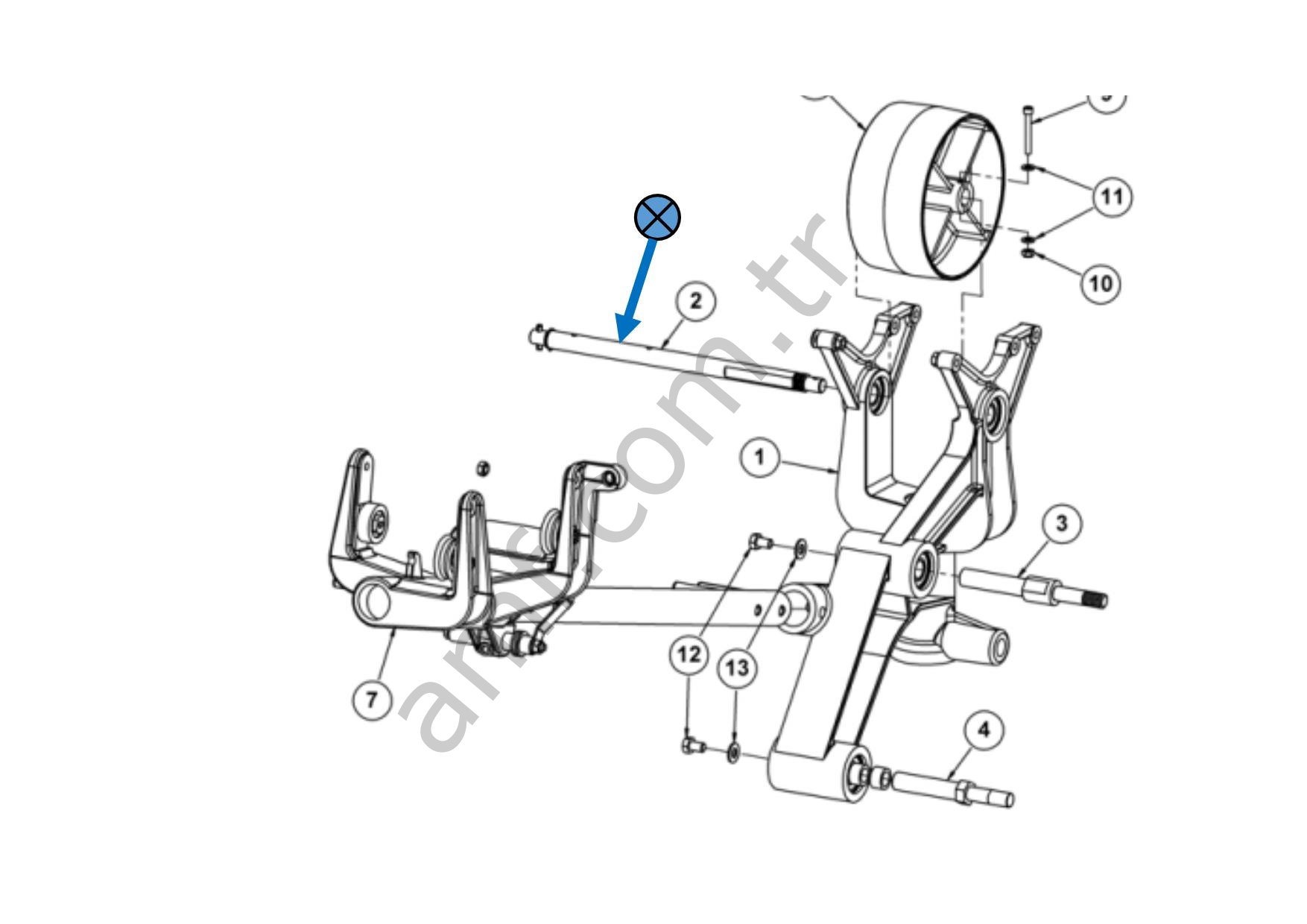 Distributor Main Shaft Assembly_070006841 Distribütör Şaftı Komple, Xli, Edge