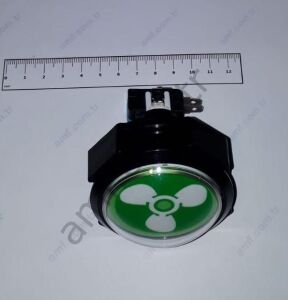 Mid Size Button 54mm Transparent Convex Polihelicopter, Buton 54mm Çap, Dış Bükey, Şeffaf, Baskılı