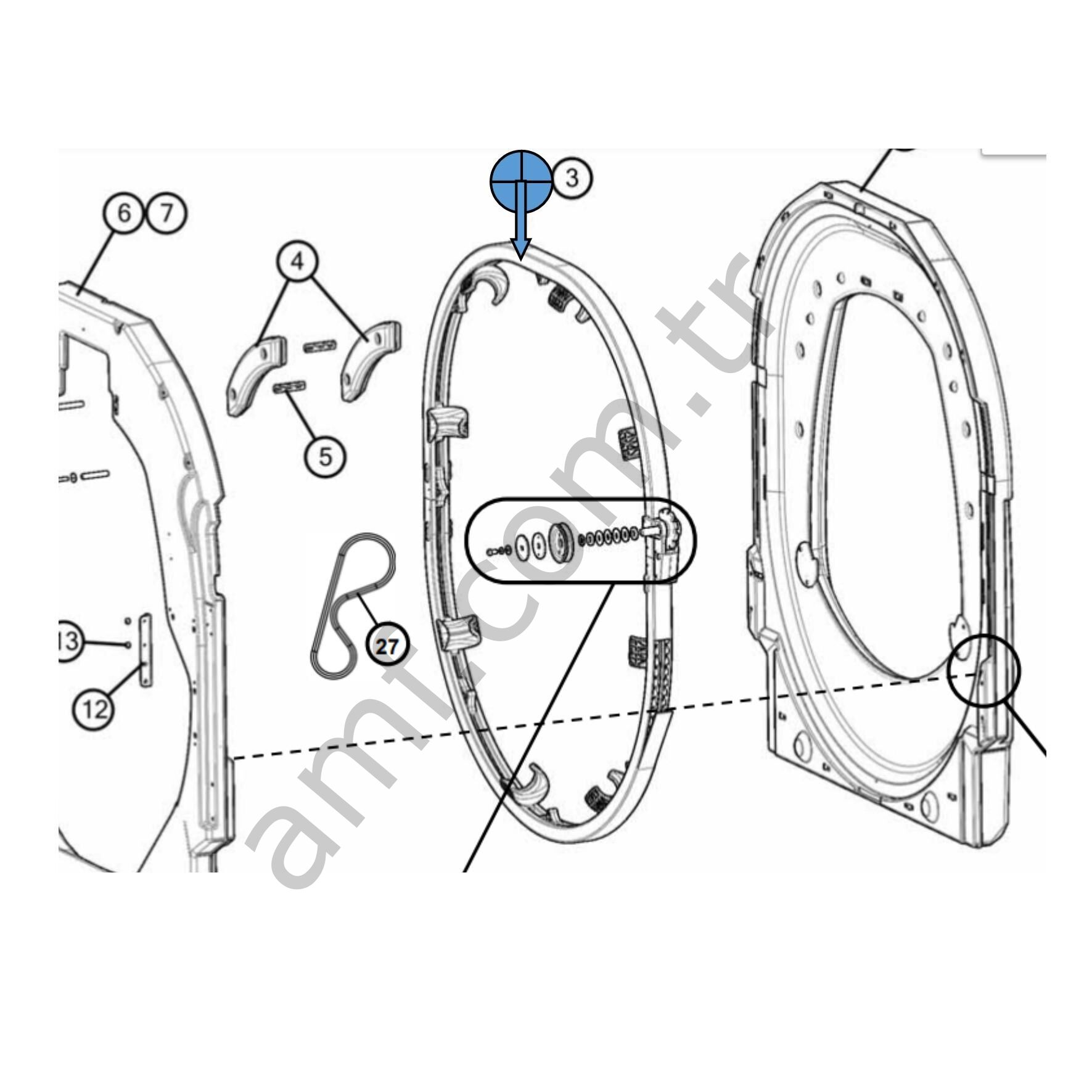 Edge Chain Drive Assembly, Odd_088001565 Edge Kazan Komple Zincir Kiti, Tek Nolu Makine