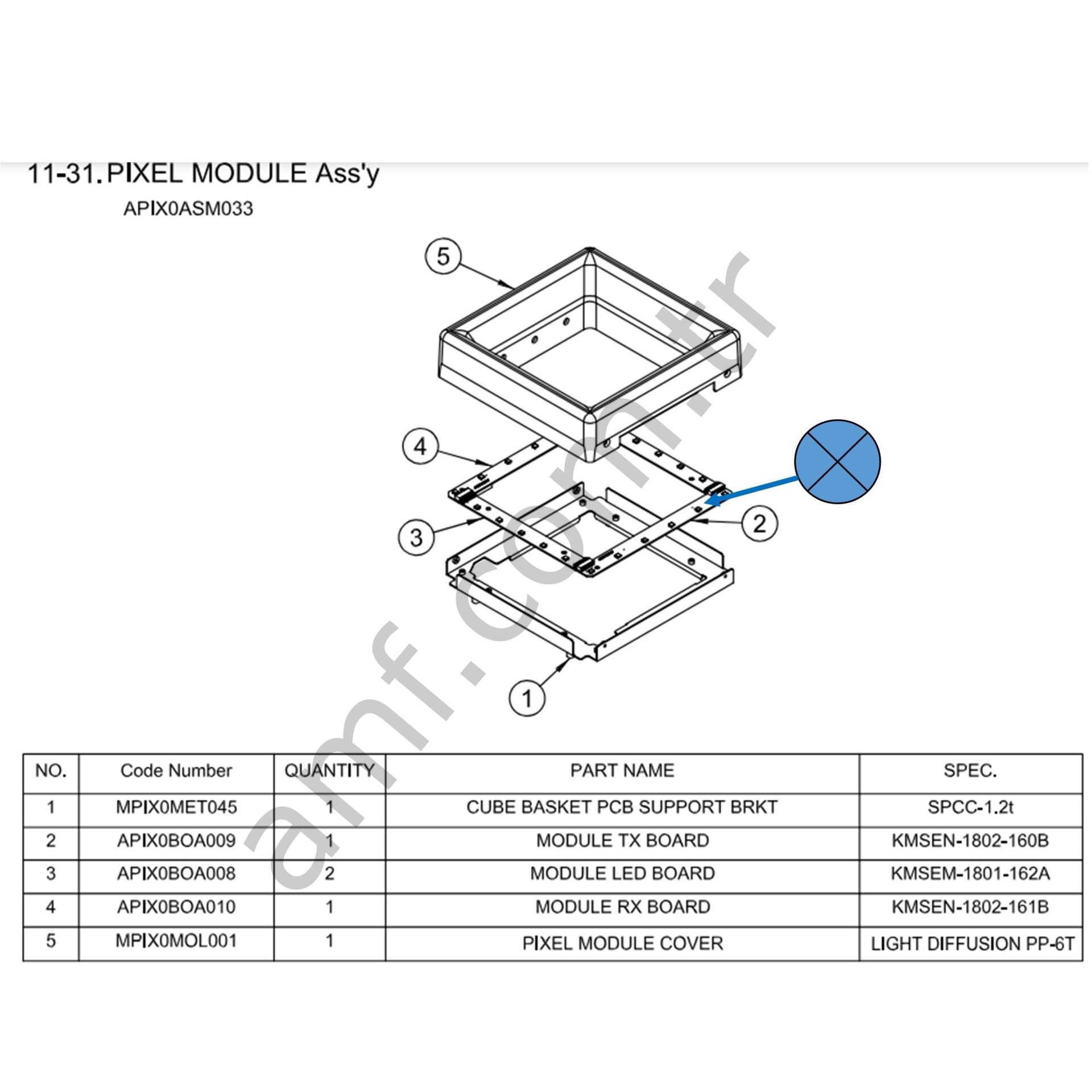 Module Tx Sensor Board_KMSEN-1802-160B Pixel Chase Sensor Verici Modülü, APIX0BOA009