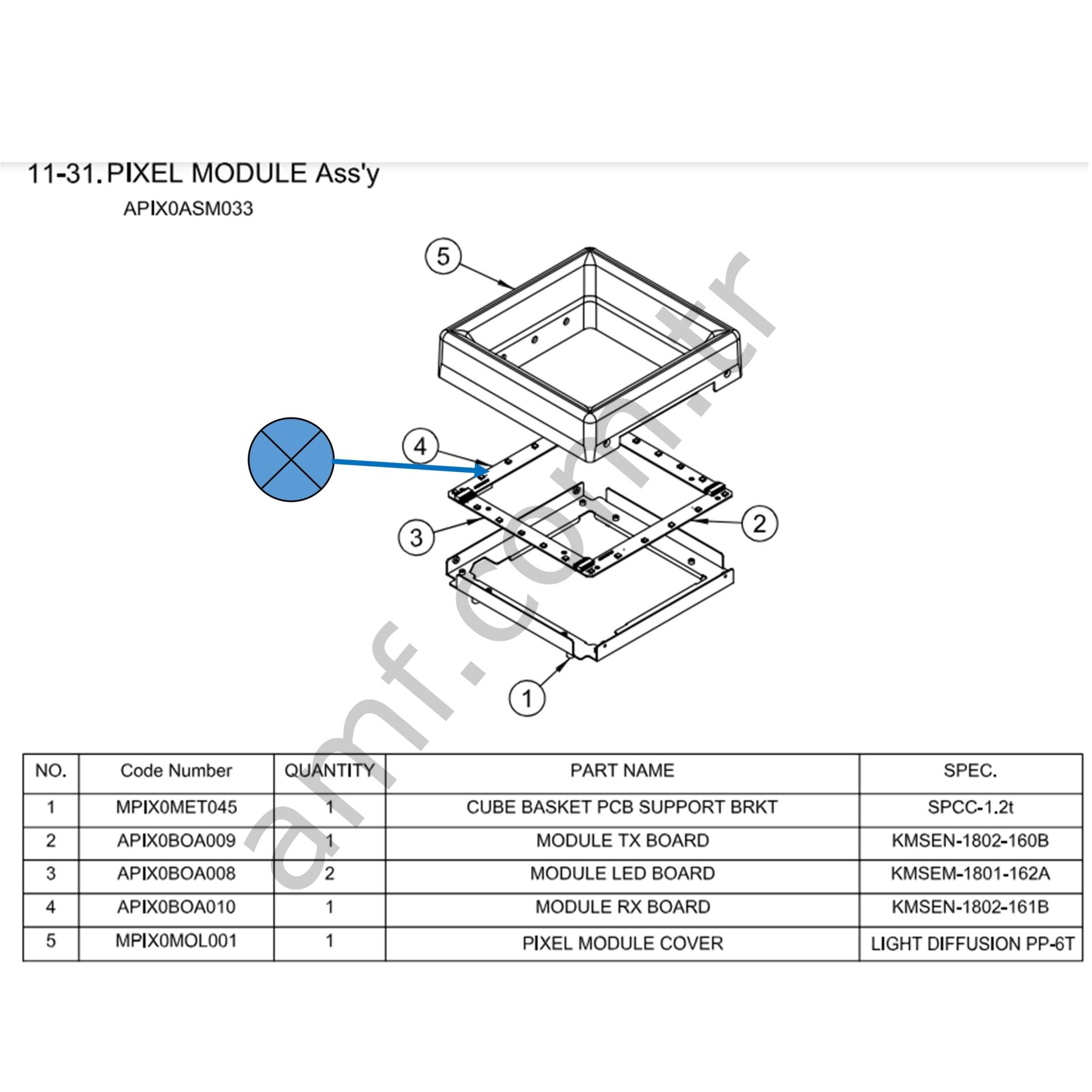 Module Rx Sensor Board_KMSEN-1802-161B Pixel Chase Sensör Alıcı Modülü, APIX0BOA0010
