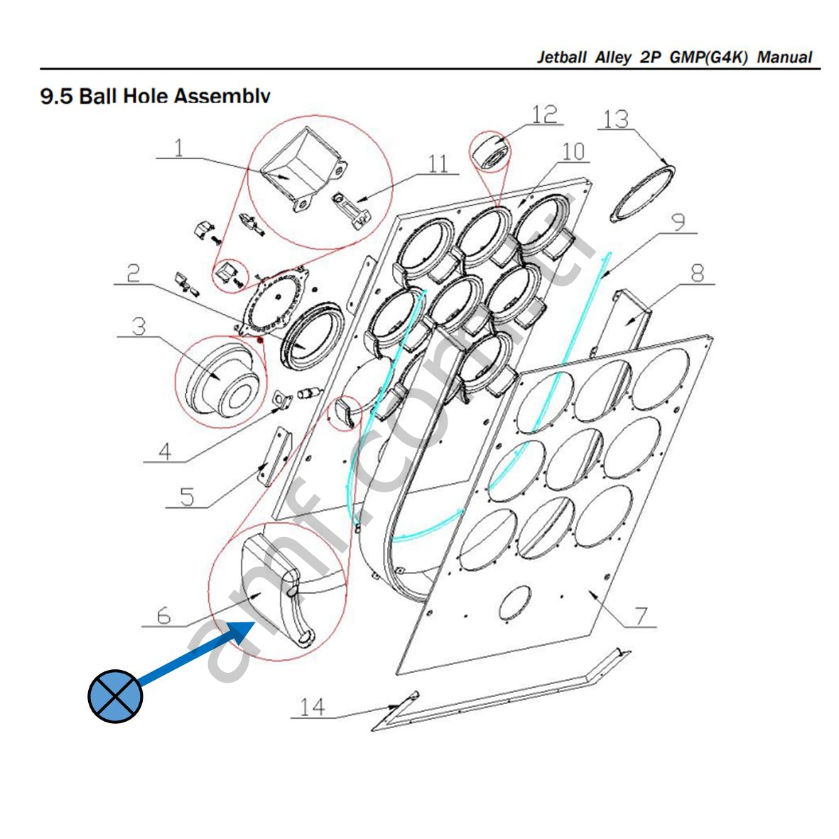 Jetball Al.Separate Plate_J139-129-000/20611904002 Jetball Alley, Seperasyon Plakası Pvc