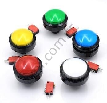 60mm Çap,Dış Bükey Button Beyaz 12v Switch Dahil Button, Beyaz