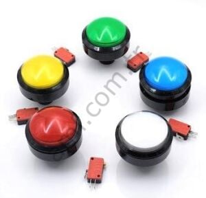 60mm Çap,Dış Bükey Button Beyaz 12v Switch Dahil Button, Beyaz