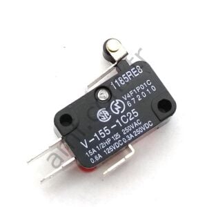 Micro Switch 15A 1/2 Hp 125/250Vdc_V-155-1C25 Mikro Sviç_V-155-1C25 Kısa Makaralı, Omron 1185RE8
