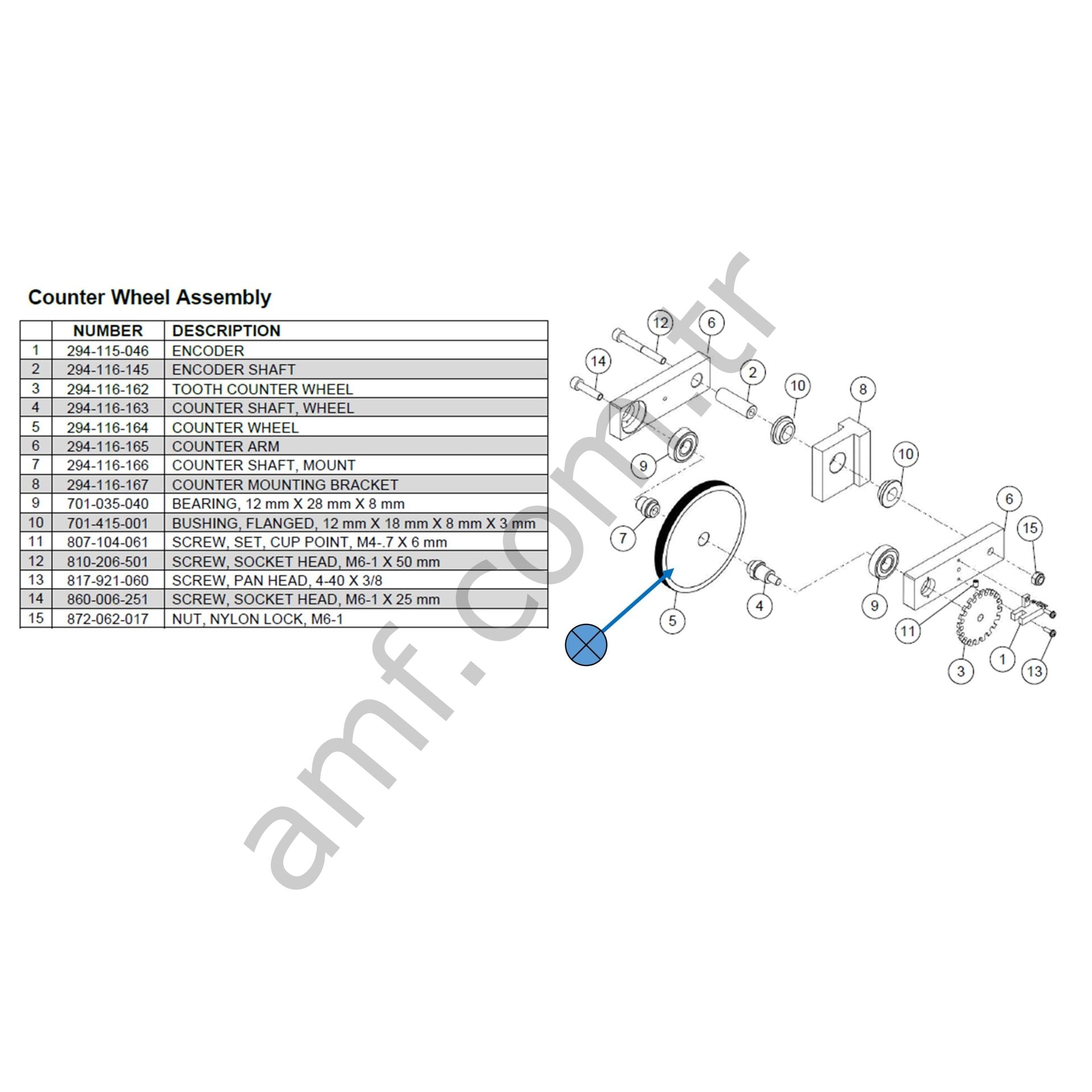 Counter Wheel_294116164 Artık Üretilmemektedir. Alternatif için : 296-116-168 kullanın.
