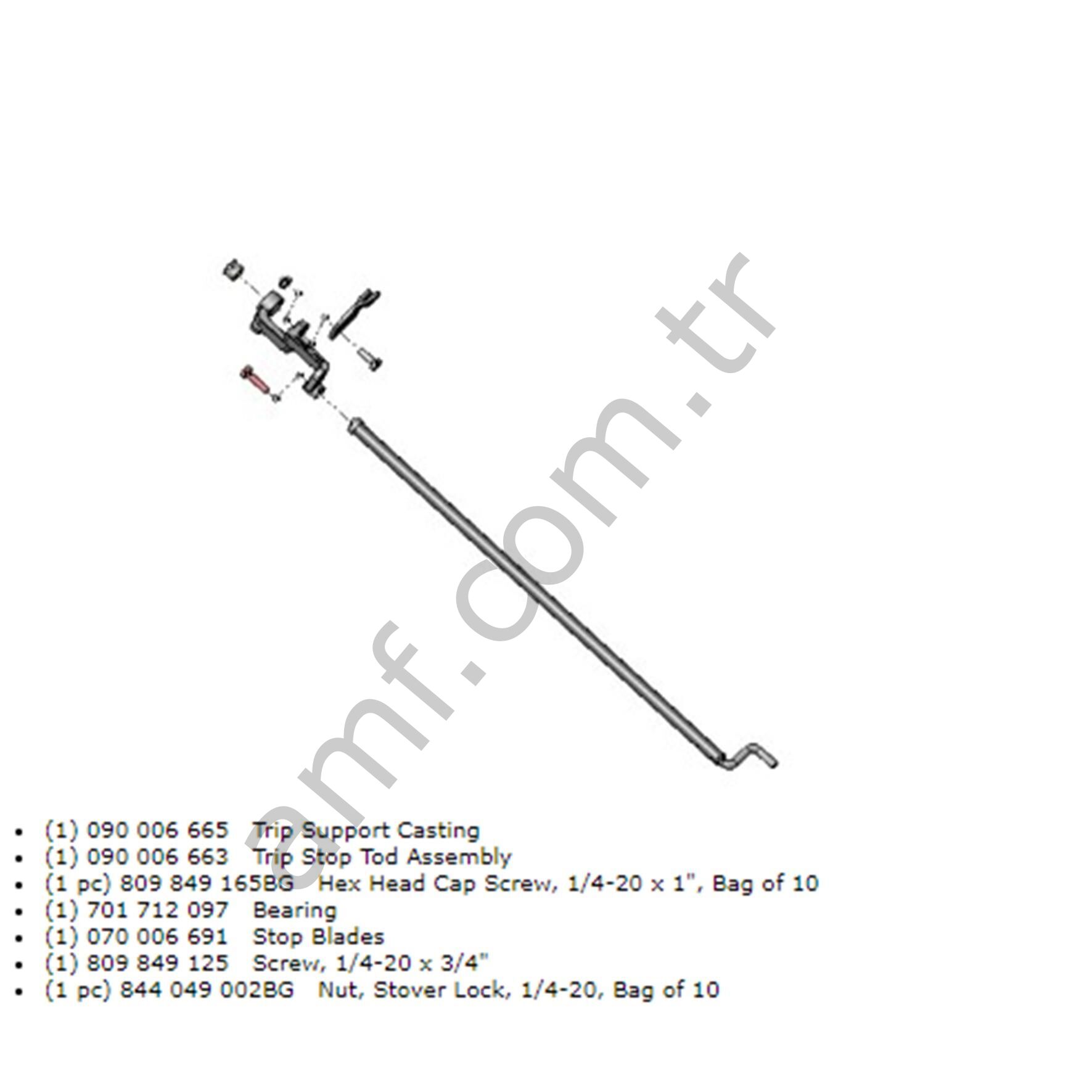Trip Stop And Rod Assembly_ST090006668 Distribütör Durdurma Çubuğu ve Kol Seti