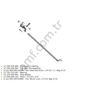 Trip Stop And Rod Assembly_ST090006668 Distribütör Durdurma Çubuğu ve Kol Seti