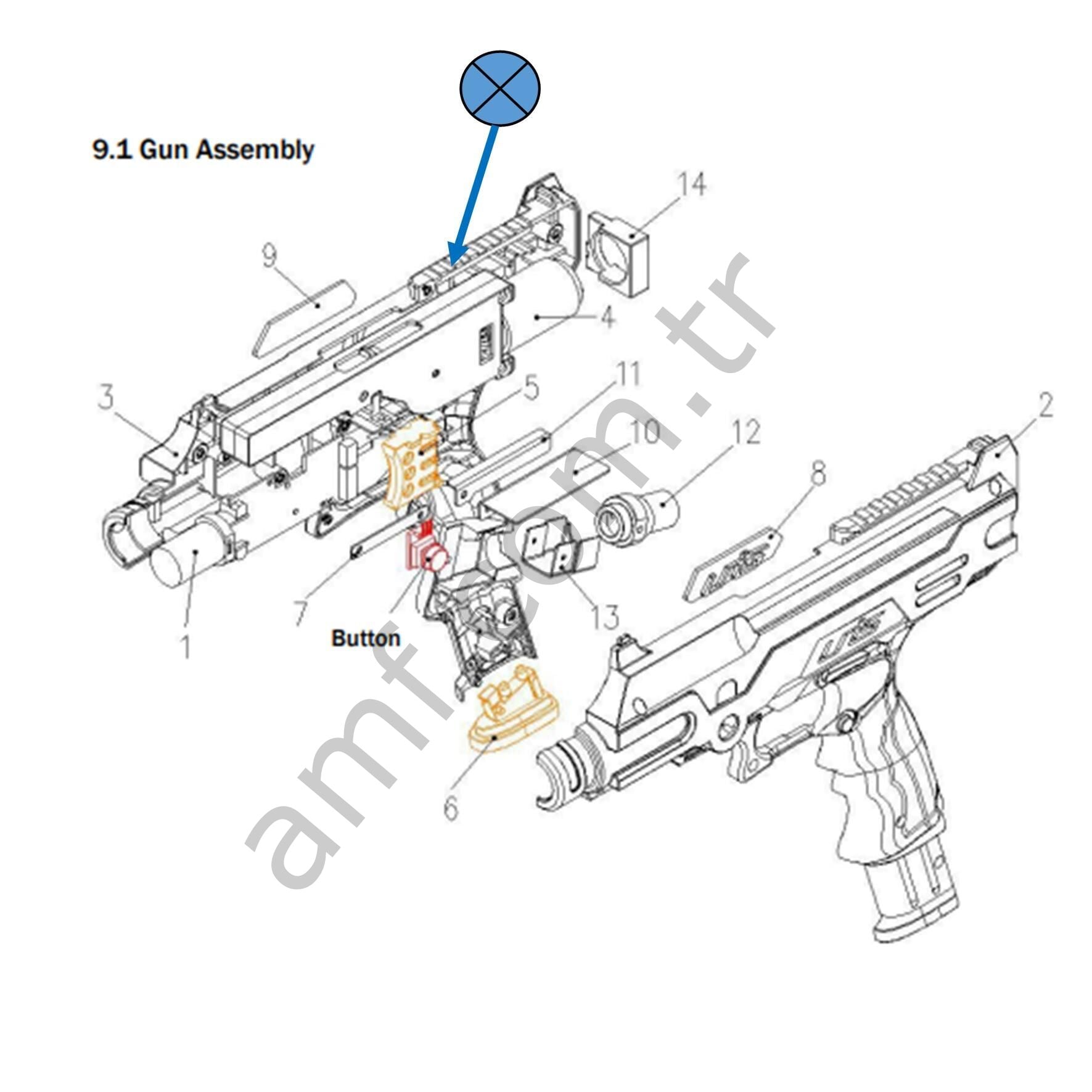 Gun Shell Right_E112-0804-00 Elevator Action Invasion, Silah Kabı Sağ Taraf,  206.4.2011.083