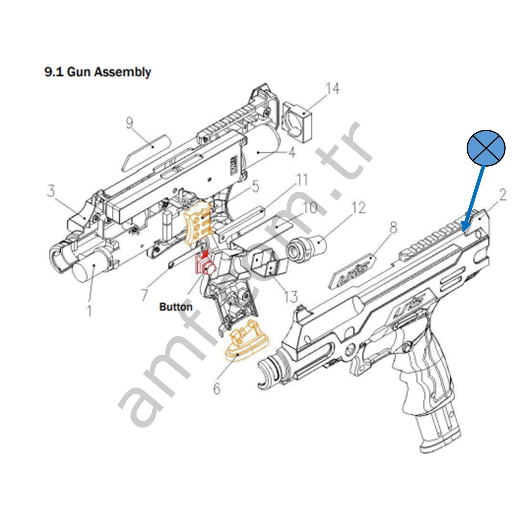 Elevator Action, Gun Shell Left_E112-0803-00 Elevator Action Invasion, Silah Kabı Sol Taraf_E112-0803-00 206.4.2011.082