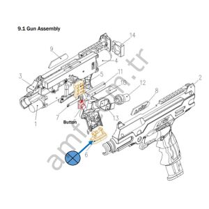 Reload button POM_E112-0825-00/20642011092 Elevator Action Invasion, Şarjör Doldurma Butonu