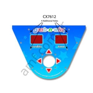 Grab N Win Control Panel Add.4 Holes_CX7612 Crane Ice, Grab N Win Ön Konsol Baskılı Pleksi