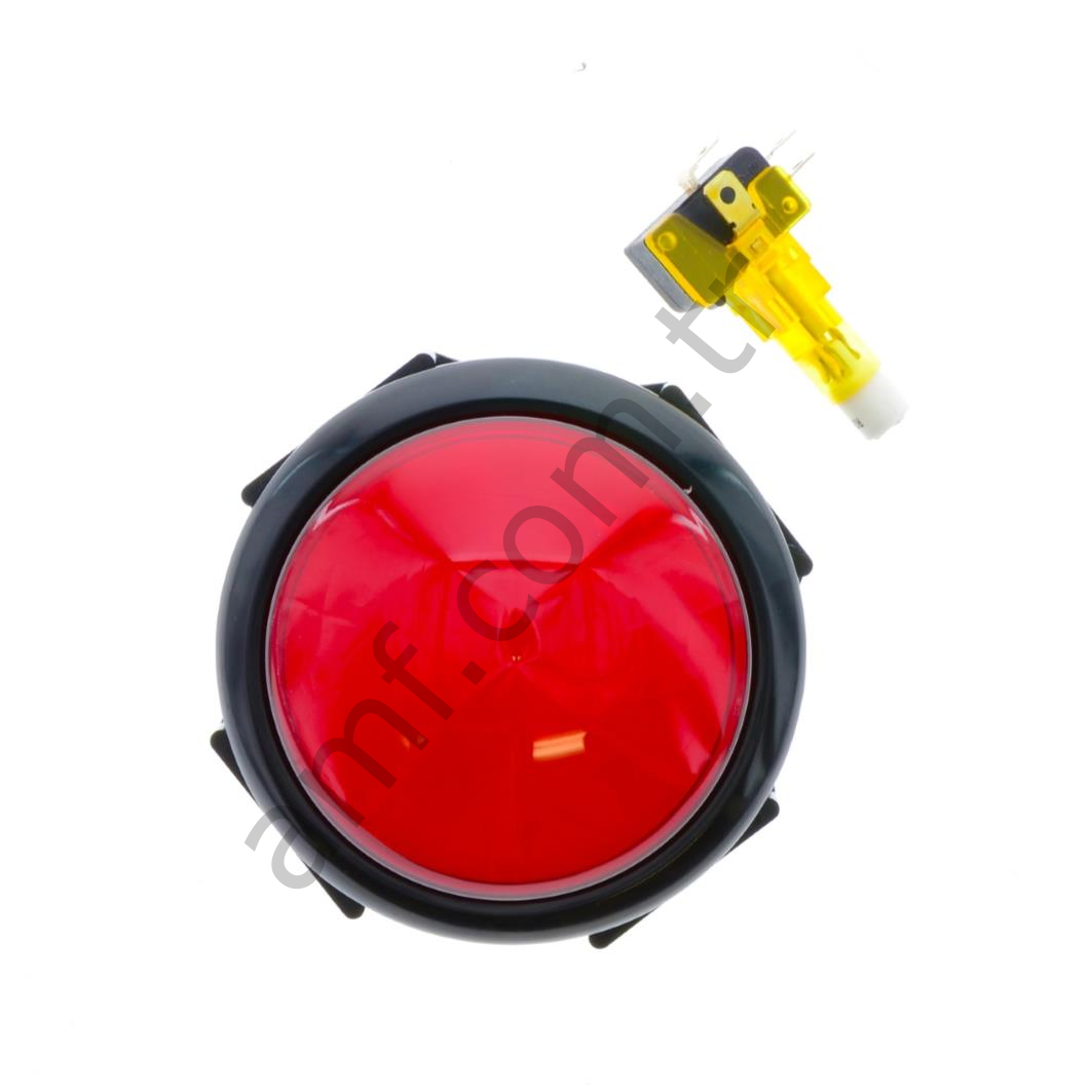 Lai Games, Large 100mm Button_LEA-042/EA0523 Lai Games, Büyük Buton 100mm Çap Dış Bükey, Kırmızı