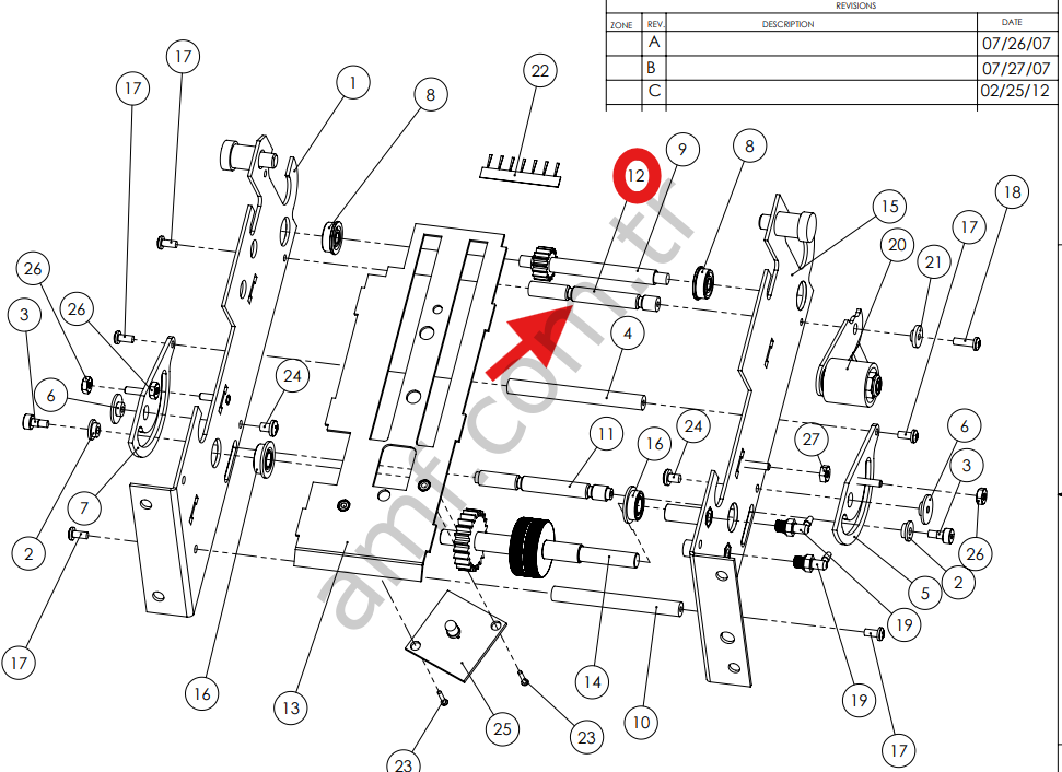 Spacer for Belt Asm Mount_87SCM07 Ticket İstasyonu, Aralayıcı