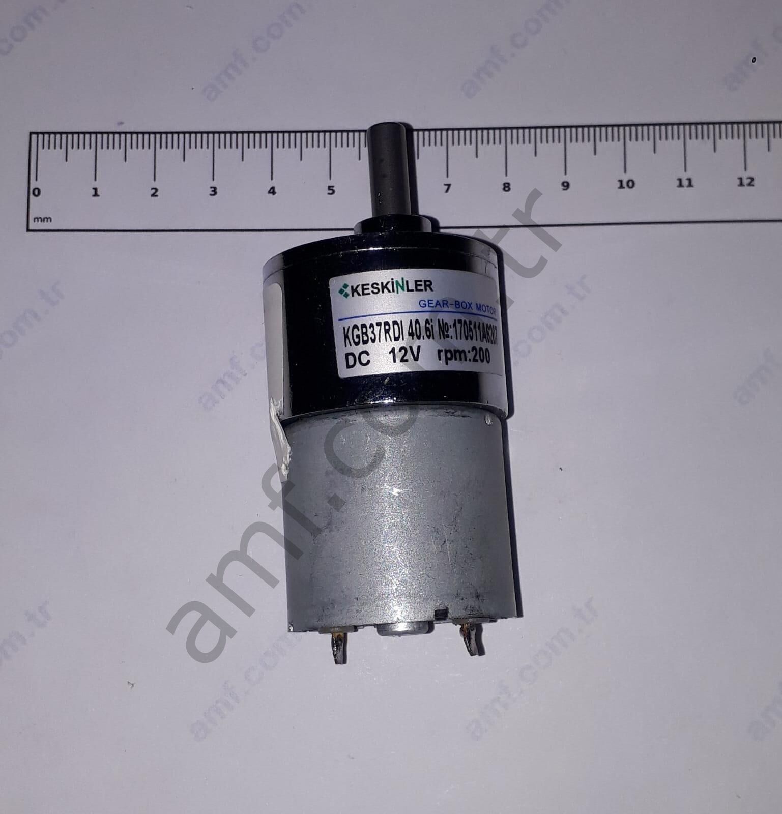 Gear&Motor, 12Volt 200Rpm, 37mm, 15mm, 6mm Redüktörlü Motor, 12 Volt 200 Rpm
