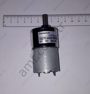 Gear&Motor, 12Volt 200Rpm, 37mm, 15mm, 6mm Redüktörlü Motor, 12 Volt 200 Rpm