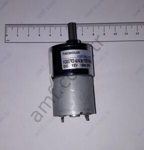 Gear&Motor, 12Volt 200Rpm, 37mm, 15mm, 6mm Redüktörlü Motor, 12 Volt 200 Rpm, Outlet, Düşük Fiyat Garantisi