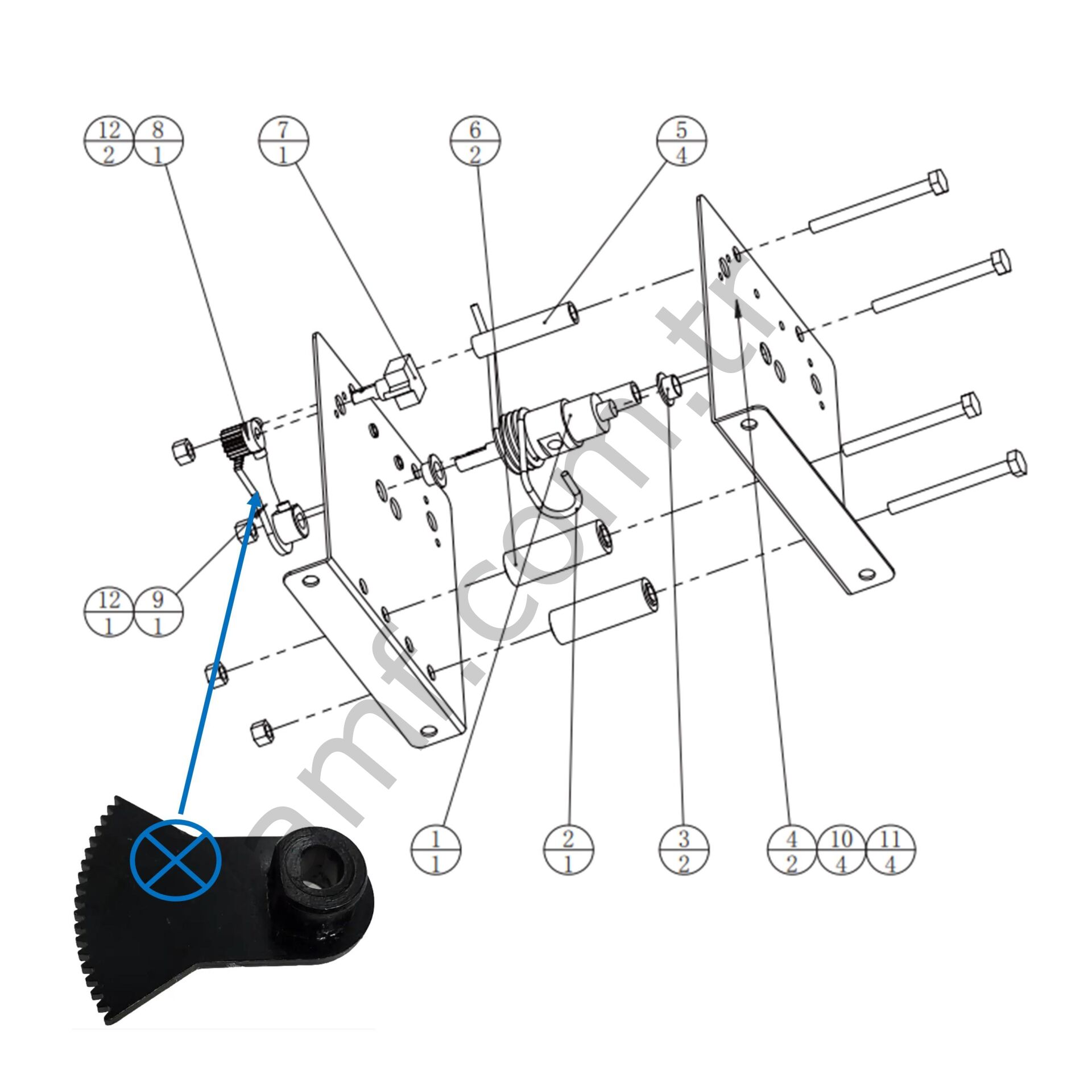 Accelerator Metal Flat Pot Gear_SRH-0901A04 Storm Racer, Pedal Potansiyometre Karşı Dişlisi, SEGA_604-20-093