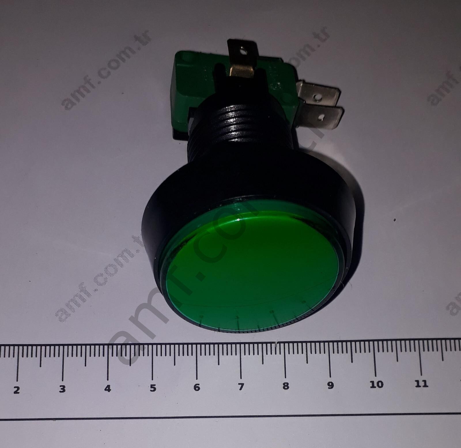 44mm Çap Push Buton Düz_IC180J Yeşil Buton, 45mm Yeşil Düz