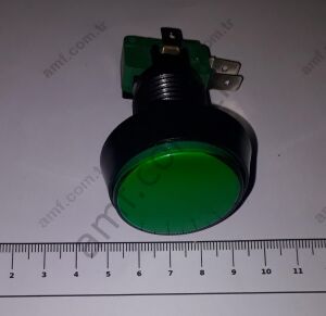 44mm Çap Push Buton Düz_IC180J Yeşil Buton, 45mm Yeşil Düz
