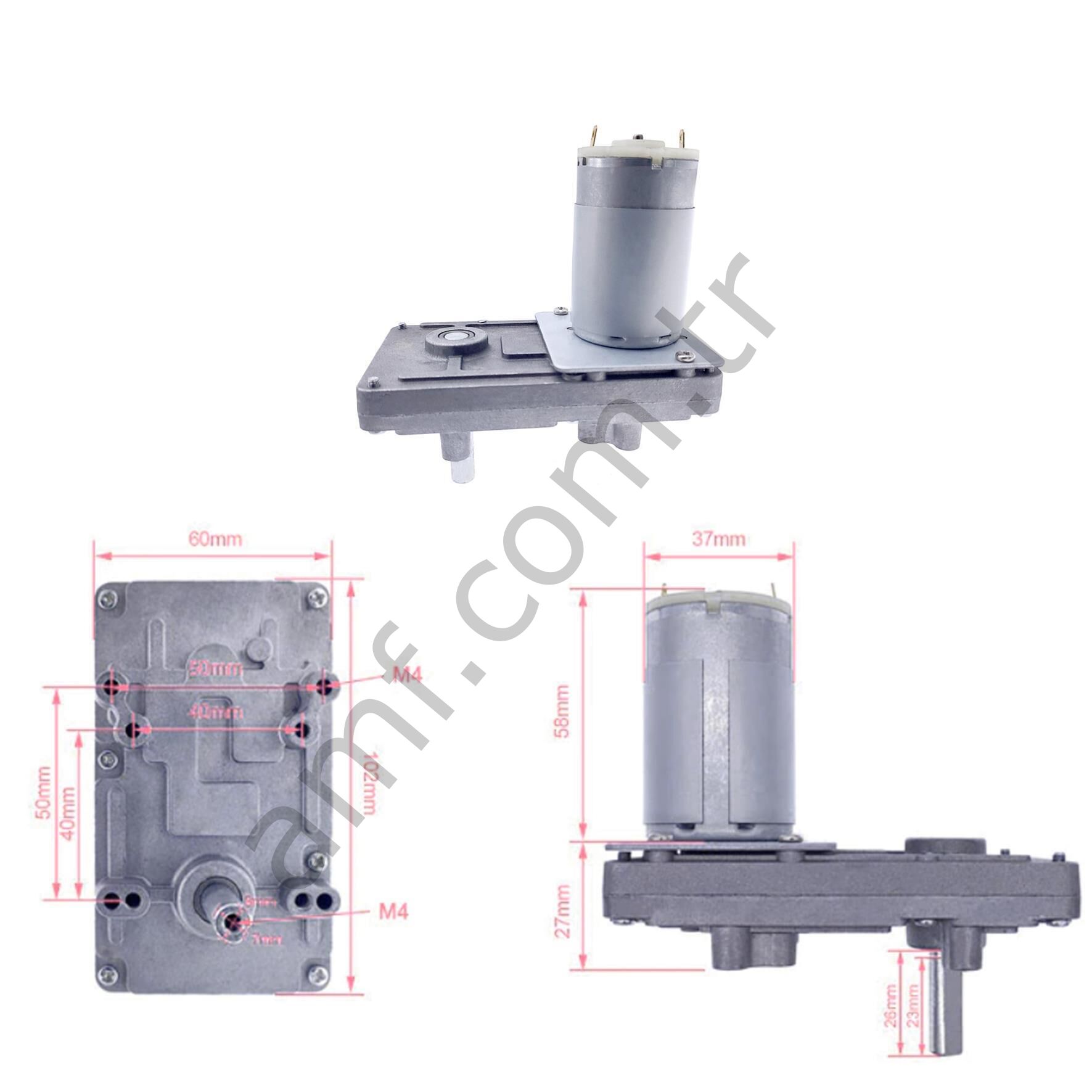 Dc Gear&Motor,24Volt 100Rpm Redüktörlü Motor, 555 Serisi, 24V 100Rpm