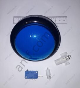 100mm Çap, Mavi, Dış Bükey Button Buton Mavi 100mm Dış Bükey