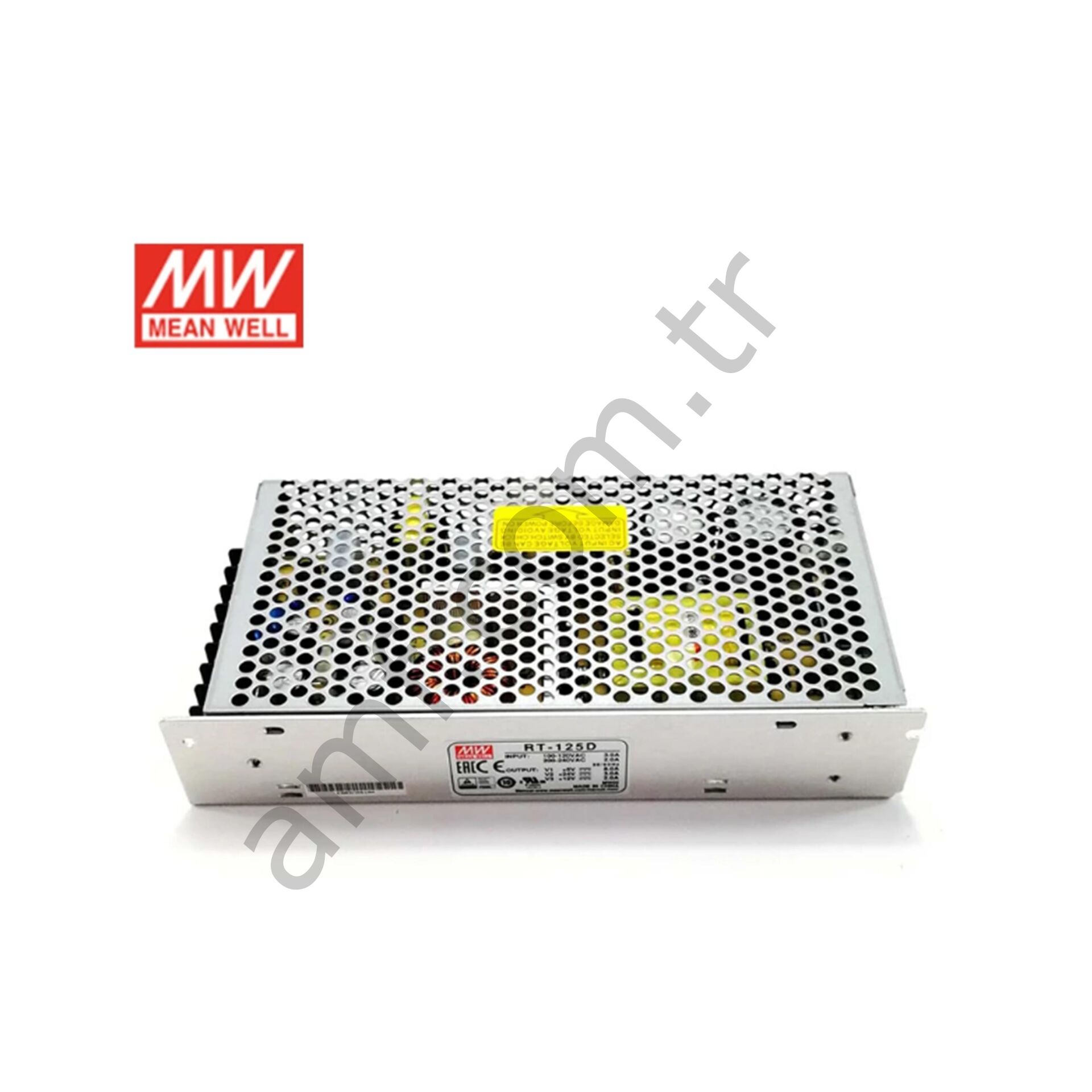 Power Supply Mean Well RT-125D, 5V/12V/24V 125W Elektrik Güç Güç Kaynağı, Dc 5V/12V/24V 125W 3 Çıkışlı