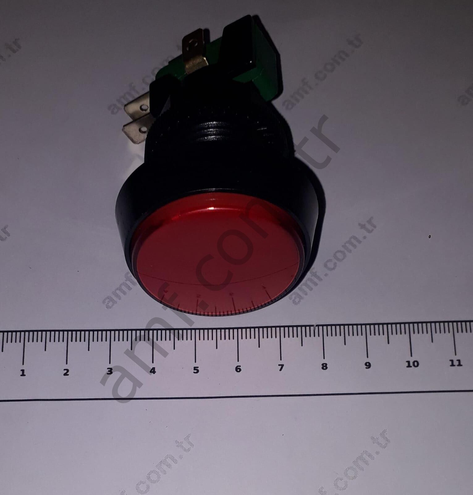 44mm Çap Push Buton Düz_IC180J Kırmızı Buton, 45mm Kırmızı Düz