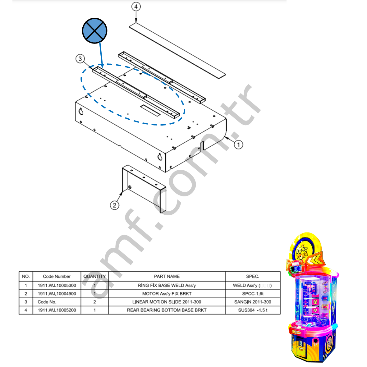 Sync Pong, Lineer Motion Slide_SANGIN 2011-300 Sync Pong, Dikey Hareket İçin Kızak, 2011-300