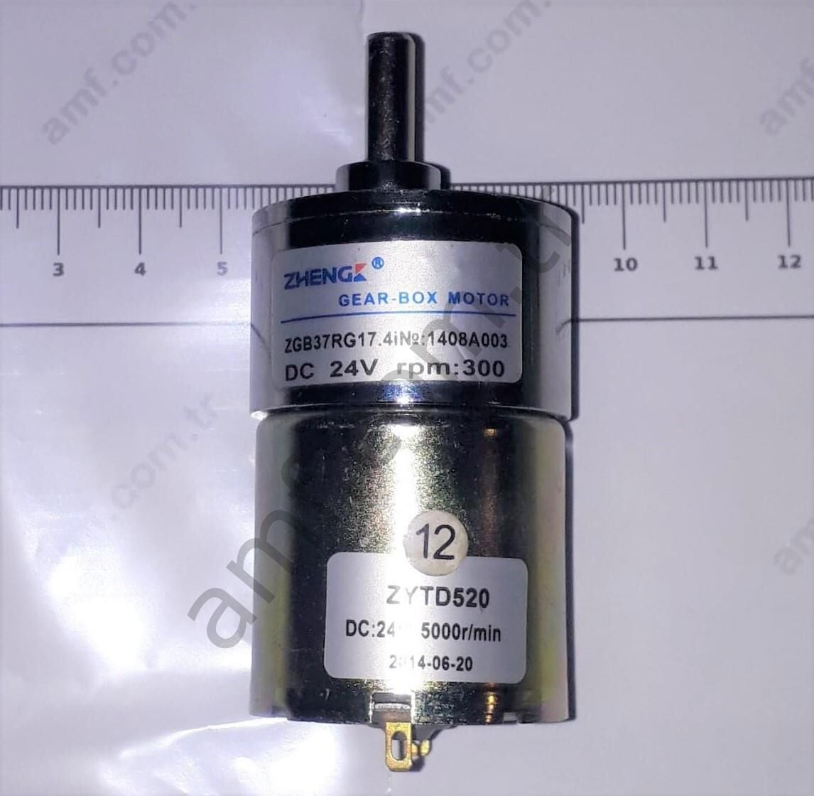 Triple Turn Gear&Motor 24Volt 300Rpm Dc Redüktörlü Motor, 24 Volt 300 Rpm, Zheng ZYTD520&ZGB37RG17.4