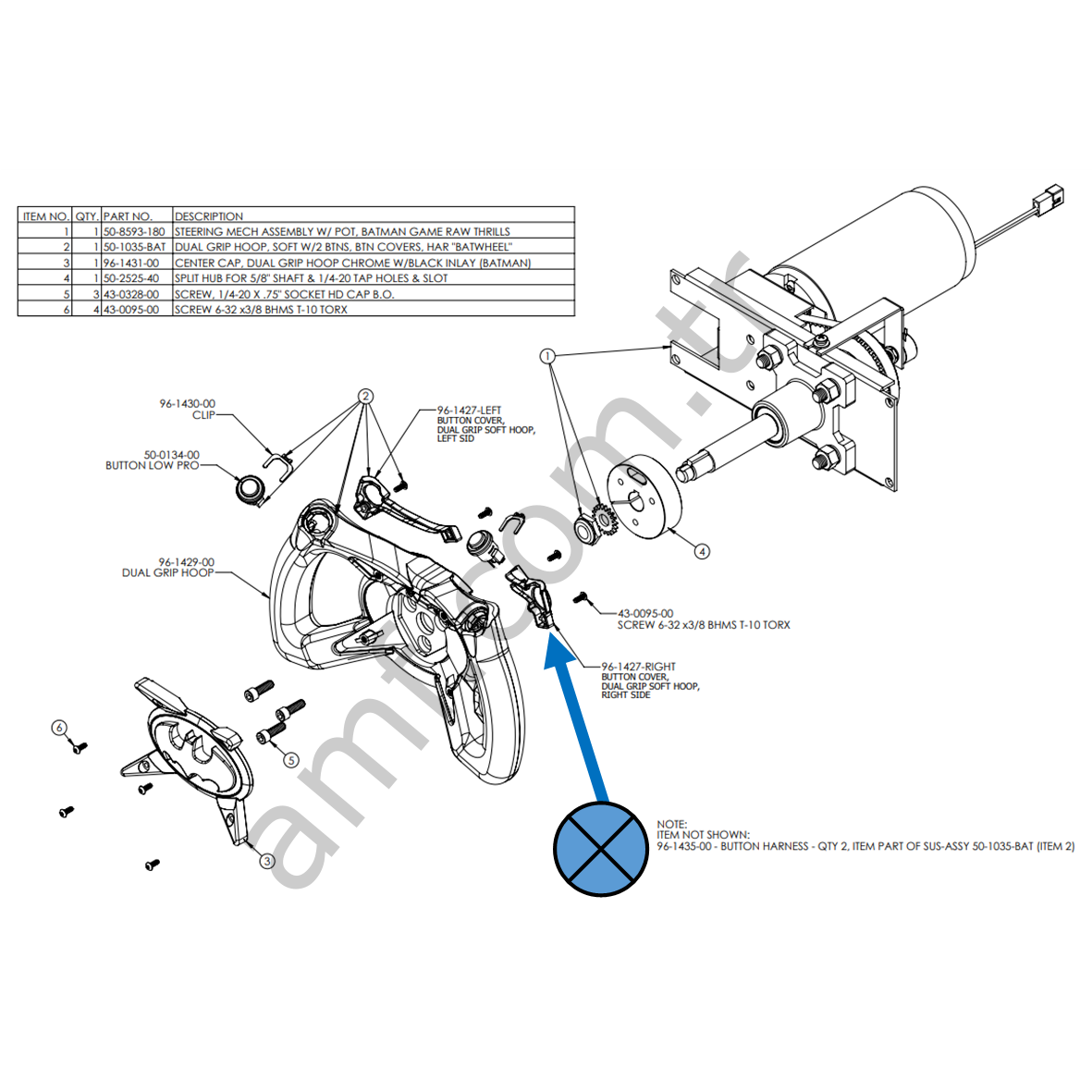 Steering Hoop Button Cover Right_96-1427-RIGHT Batman_Direksiyon Buton Koruma Sağ