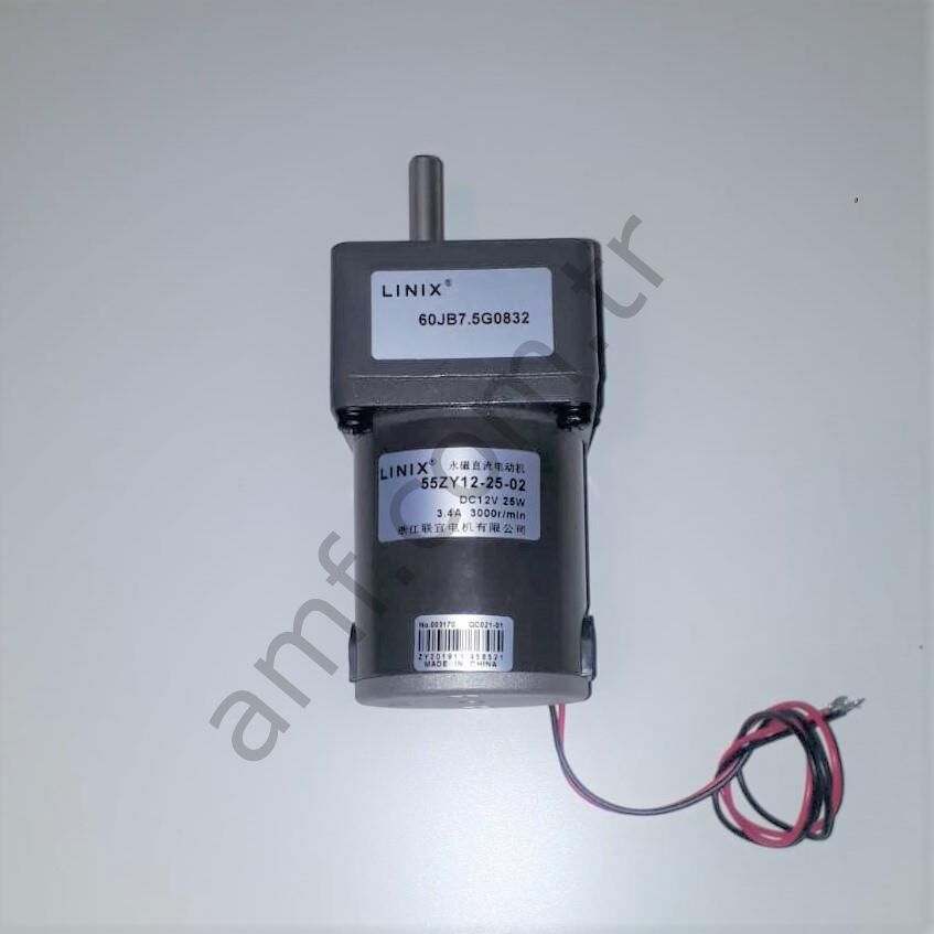 Dc Gear&Motor_55ZY12-25-02&60JB7.5G Zombie Land Battle, Redüktörlü Motor, 12Volt 400Rpm