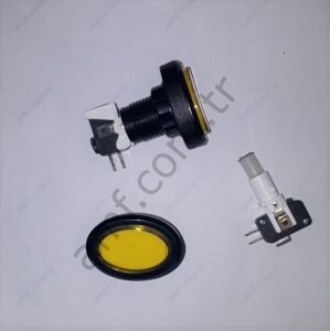Push Button Yellow, Eliptic, 50mmx35mm Super Bike, X,  Buton Sarı, 50mmx35mm Elips