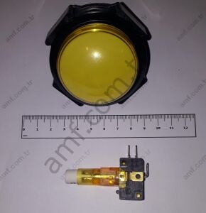 60mm Çap, Dış Bükey Sarı Button, Sviçli Yellow Dome Button For Let's Bounce And High Five_EA0571