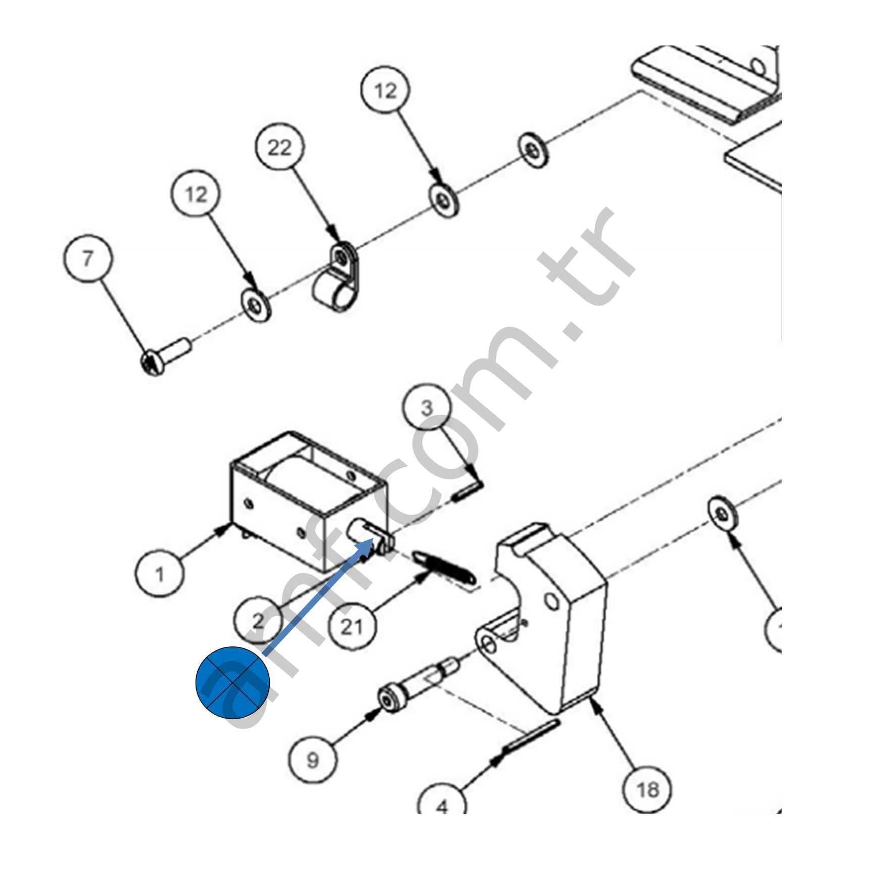 Solenoid Shaft_302554000 Tms, Solenoid Bobini Labut Freni Bağlantı Mili, Şaft