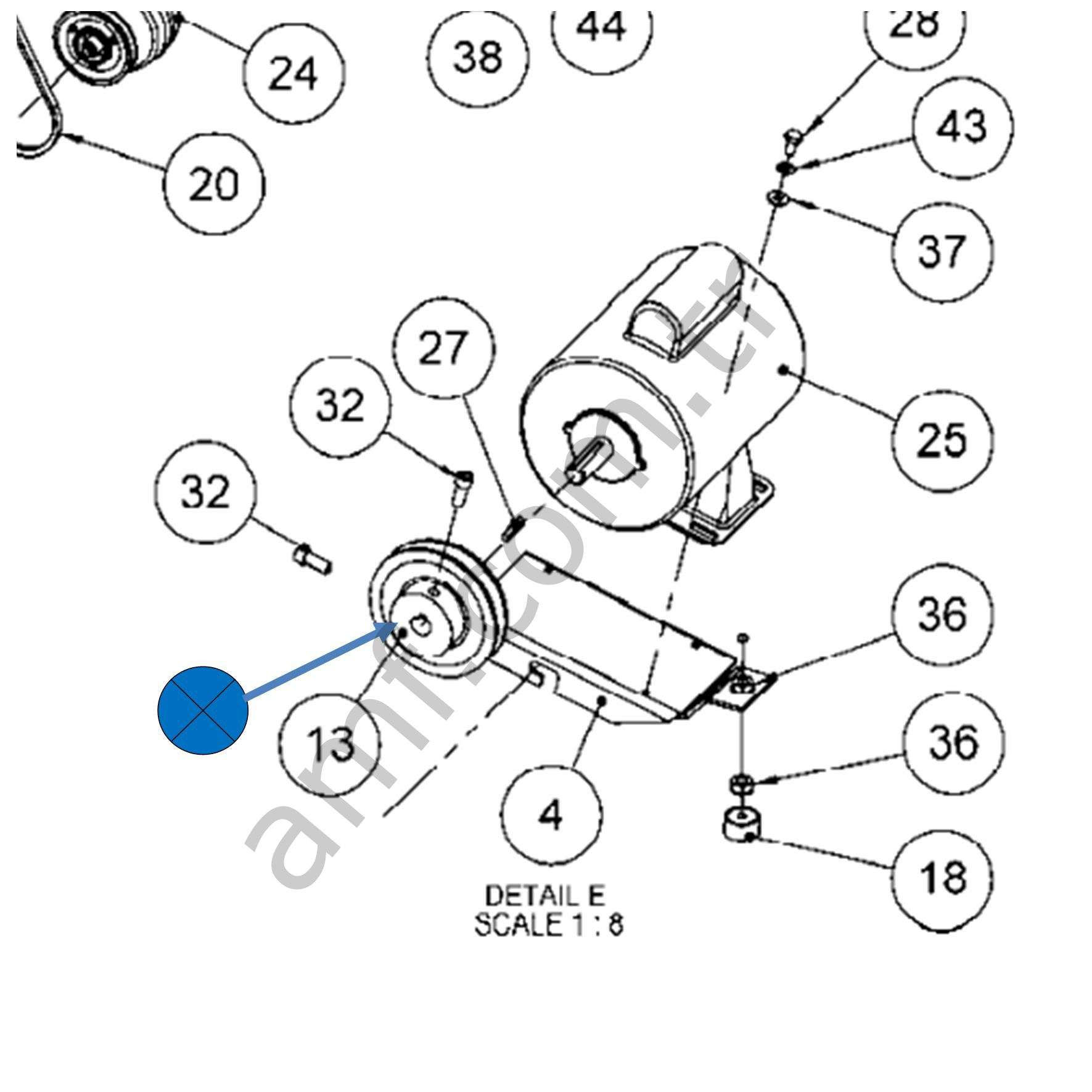 Ball Accelerator Pulley_302920000 Tms, Top Gönderme Motor Kasnağı